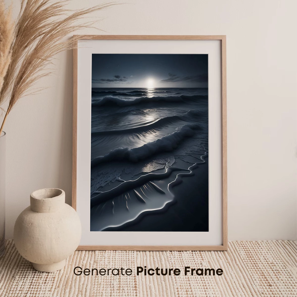 Moonlit Ocean Symphony: Elegance of Night Waves - Image 7