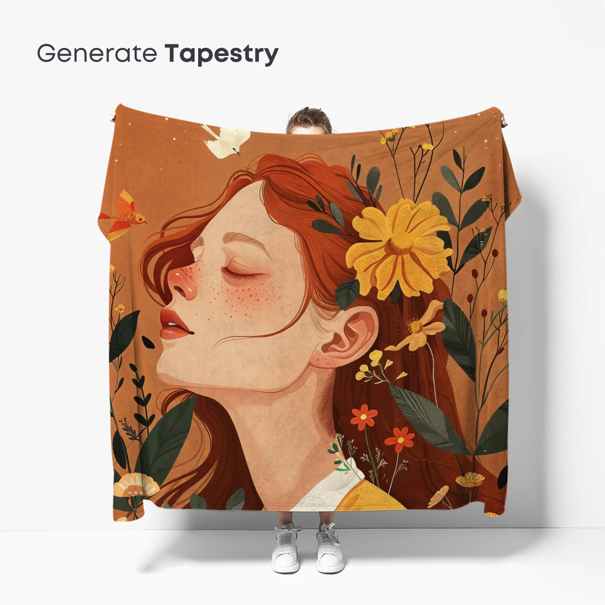 Floral Serenity: Dreamy Portrait with Nature's Embrace - Image 5