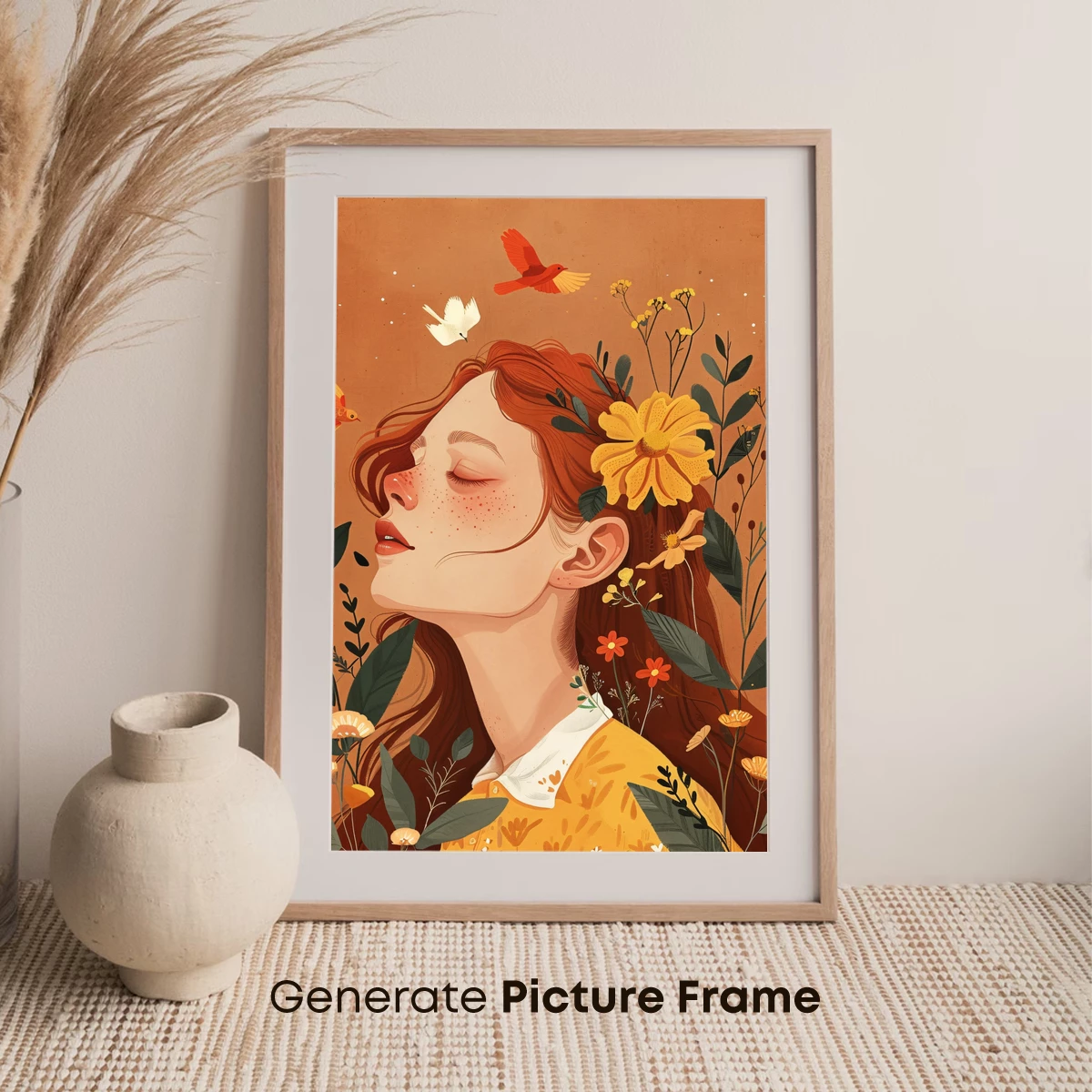 Floral Serenity: Dreamy Portrait with Nature's Embrace - Image 7