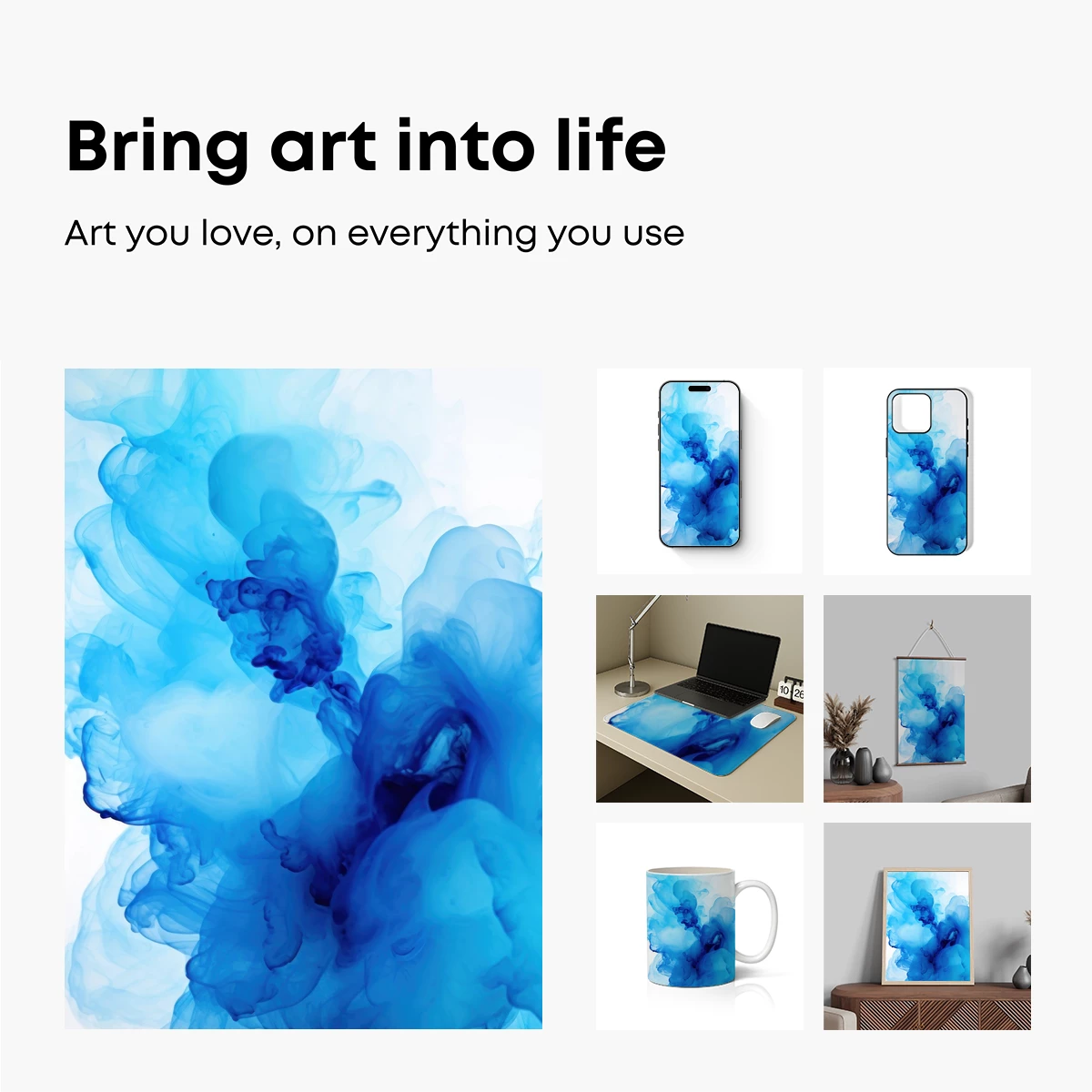 Blue Ink Elegance: Fluid Artistry in Motion - Image 2