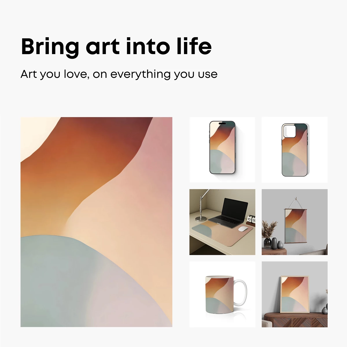 Abstract Fusion: Pastel Waves in Harmony - Image 2