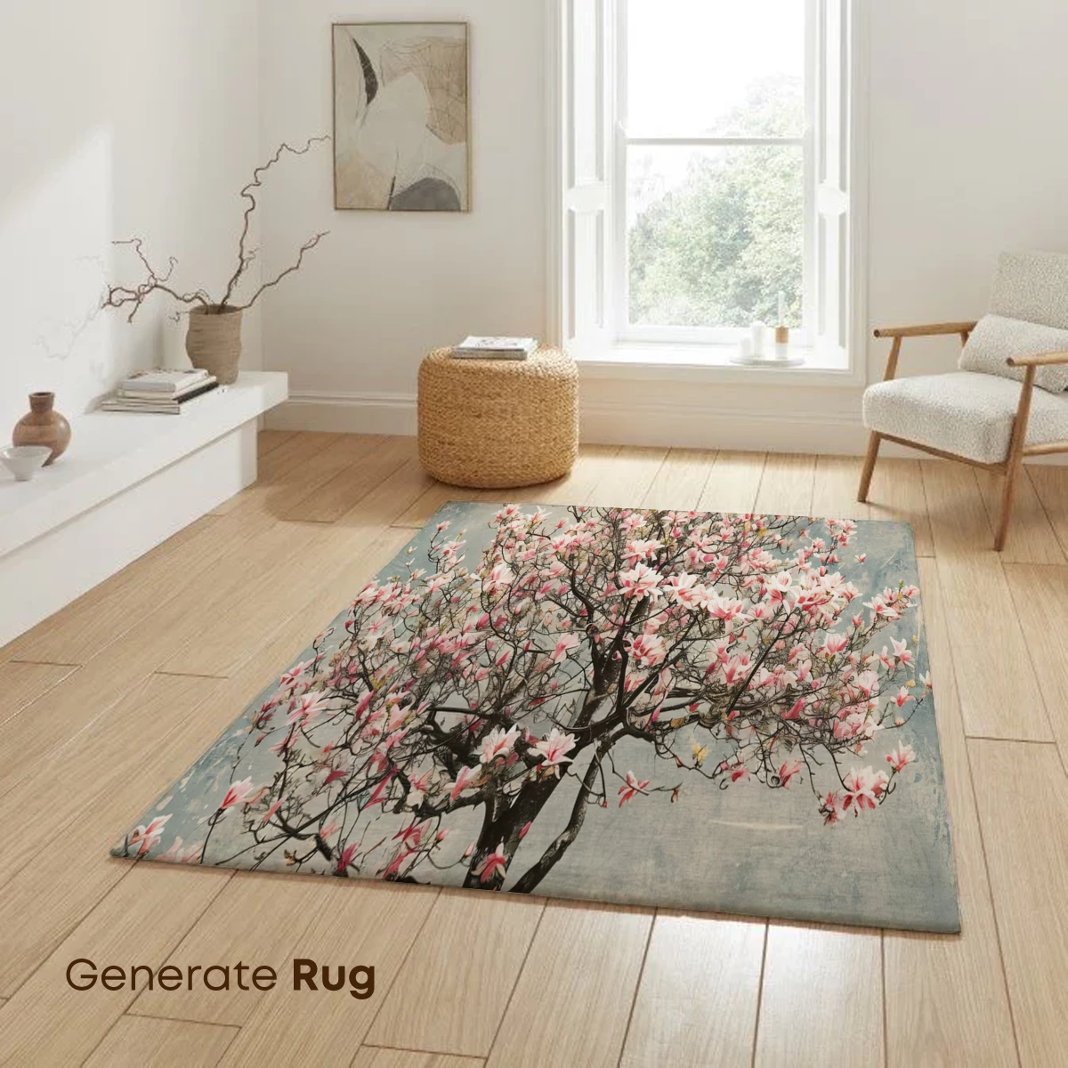 Blooming Solitude: Pink Magnolia Against Textured Gray - Image 6