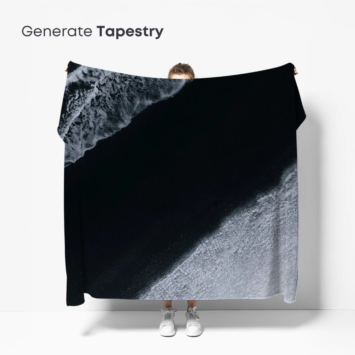 Eternal Black Sands: Monochrome Ocean Waves - Image 5