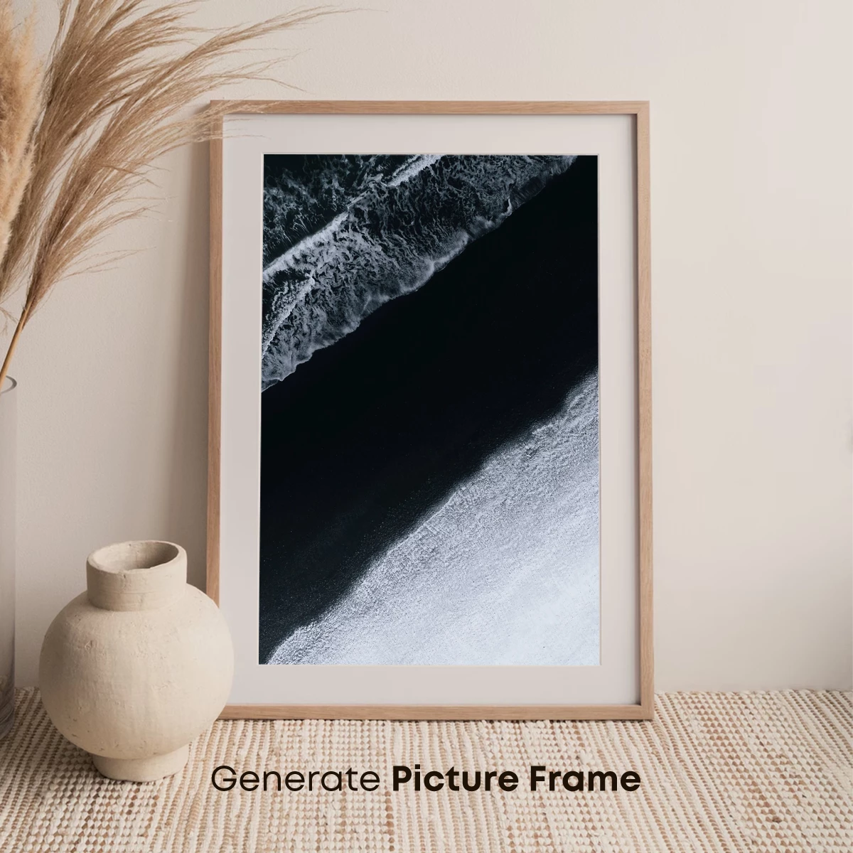 Eternal Black Sands: Monochrome Ocean Waves - Image 7