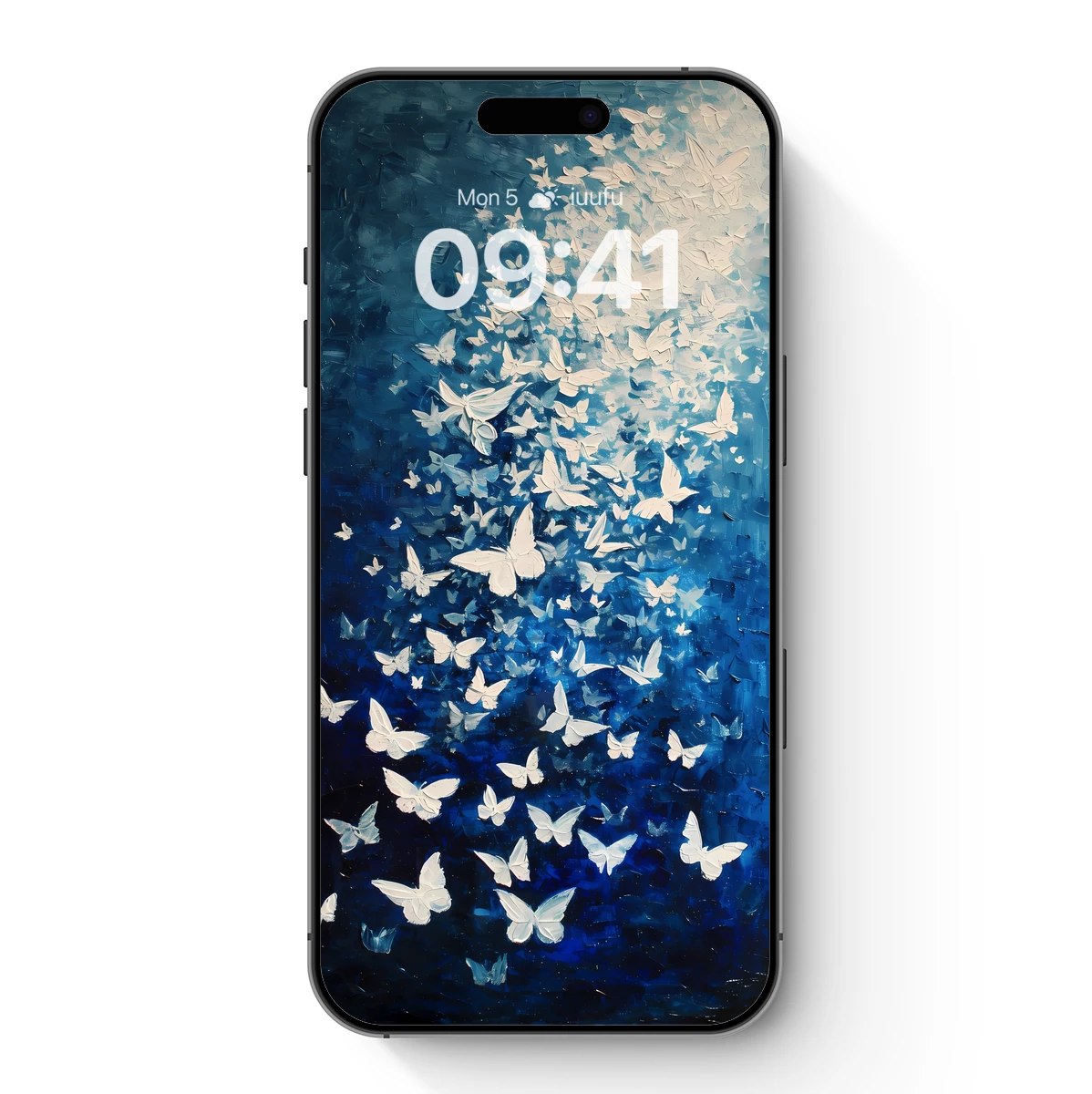 Butterfly Swarm in Midnight Blue