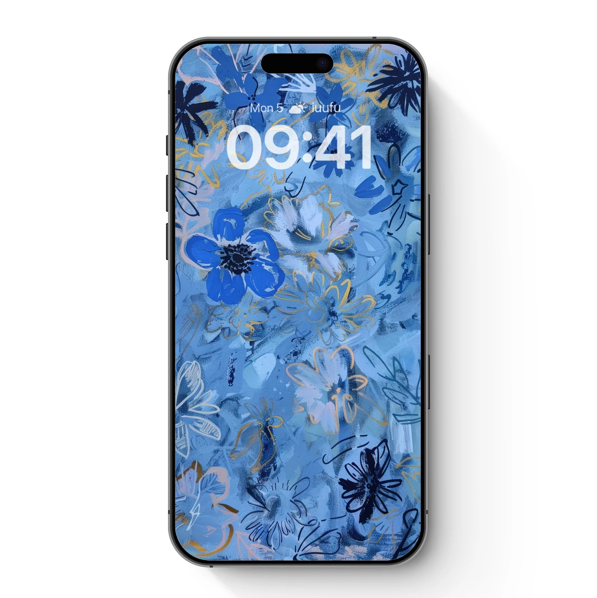 Blue Floral Symphony: Abstract Garden Bloom