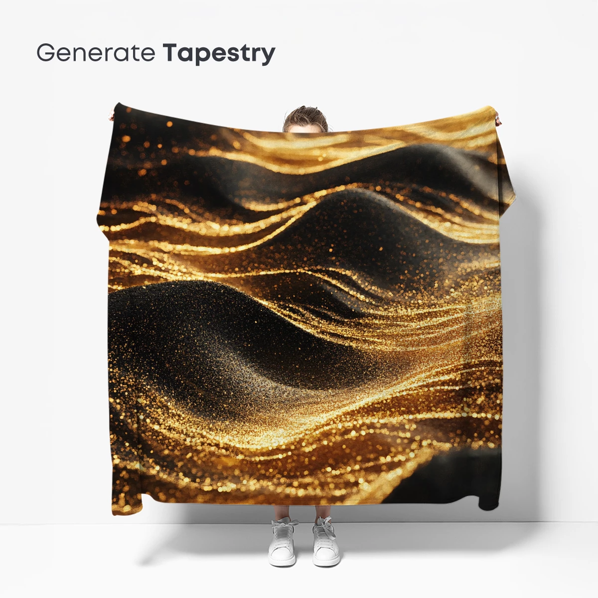 Golden Ripple Odyssey: Luxe Abstract Waves - Image 5