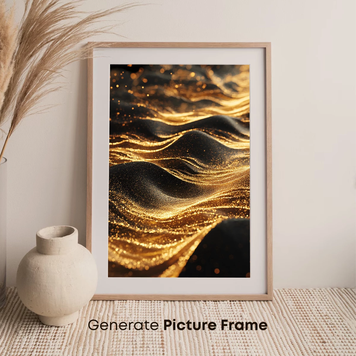 Golden Ripple Odyssey: Luxe Abstract Waves - Image 7