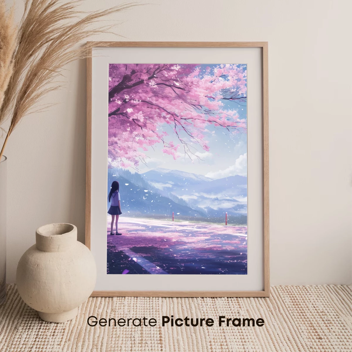 Sakura Serenity: A Girl Under the Cherry Blossom Tree - Image 7
