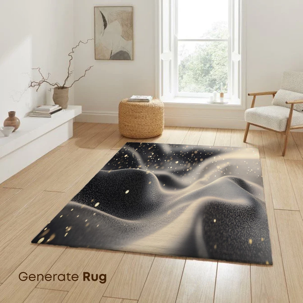 Ethereal Silk Waves: Golden Glitter Elegance - Image 6