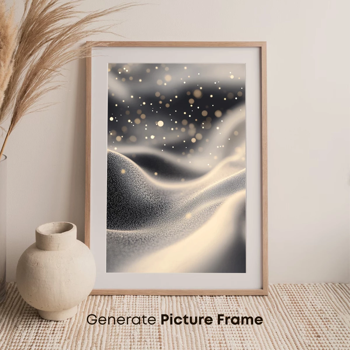 Ethereal Silk Waves: Golden Glitter Elegance - Image 7