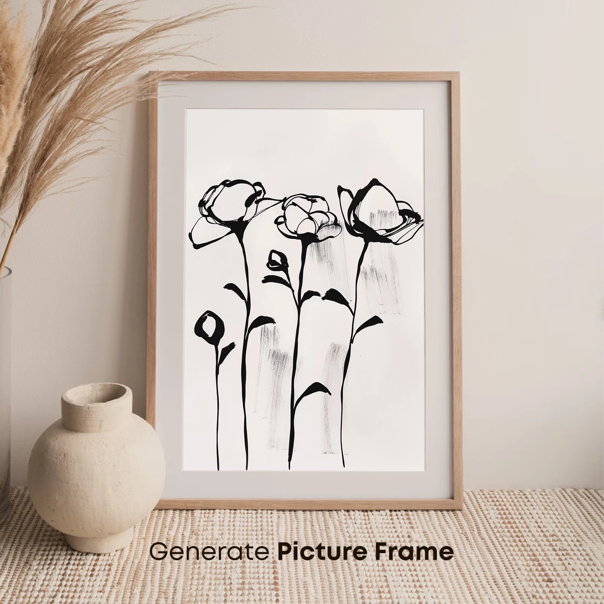 Monochrome Floral Elegance: Abstract Blooms - Image 7