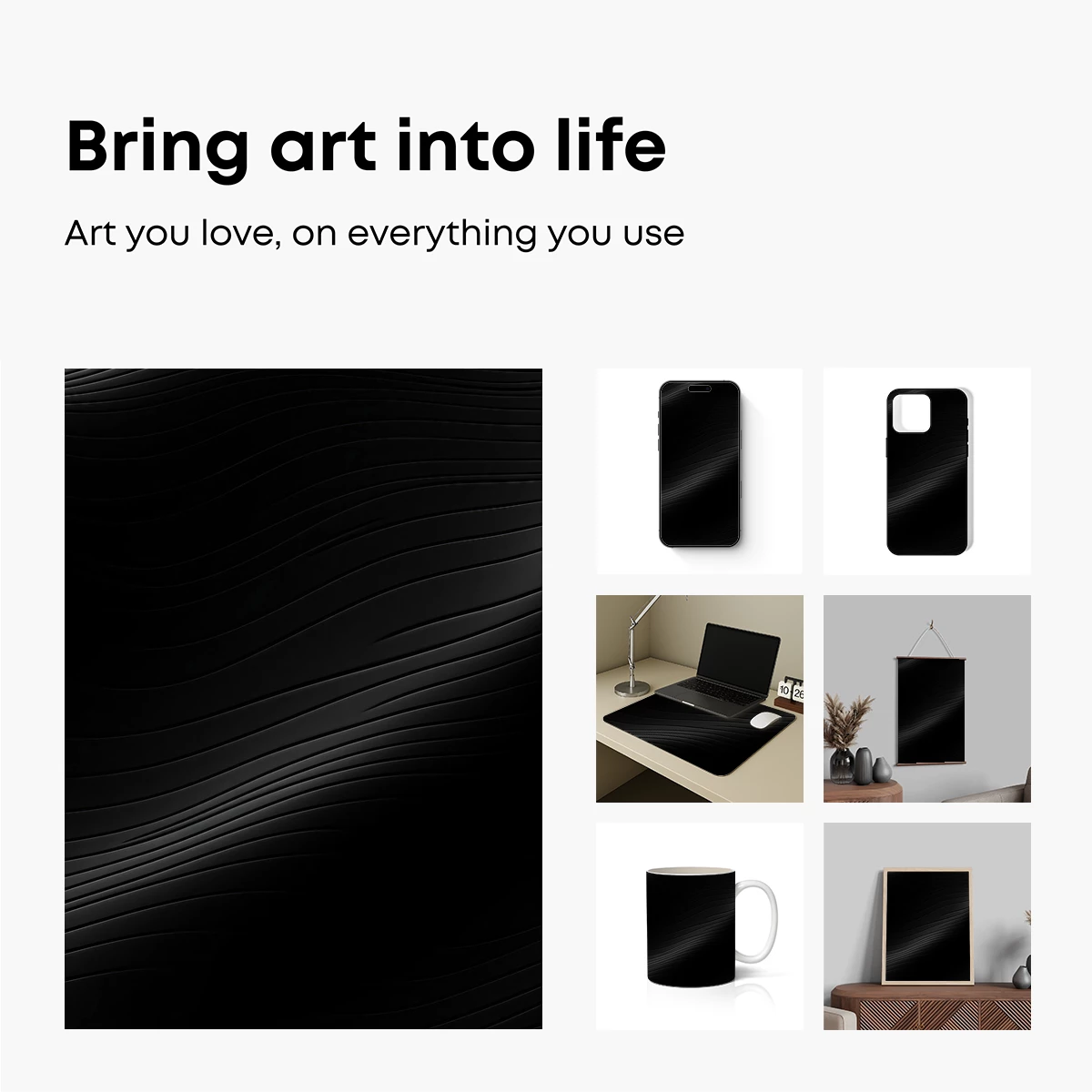 Elegant Black Waves: A Symphony of Shadows - Image 2