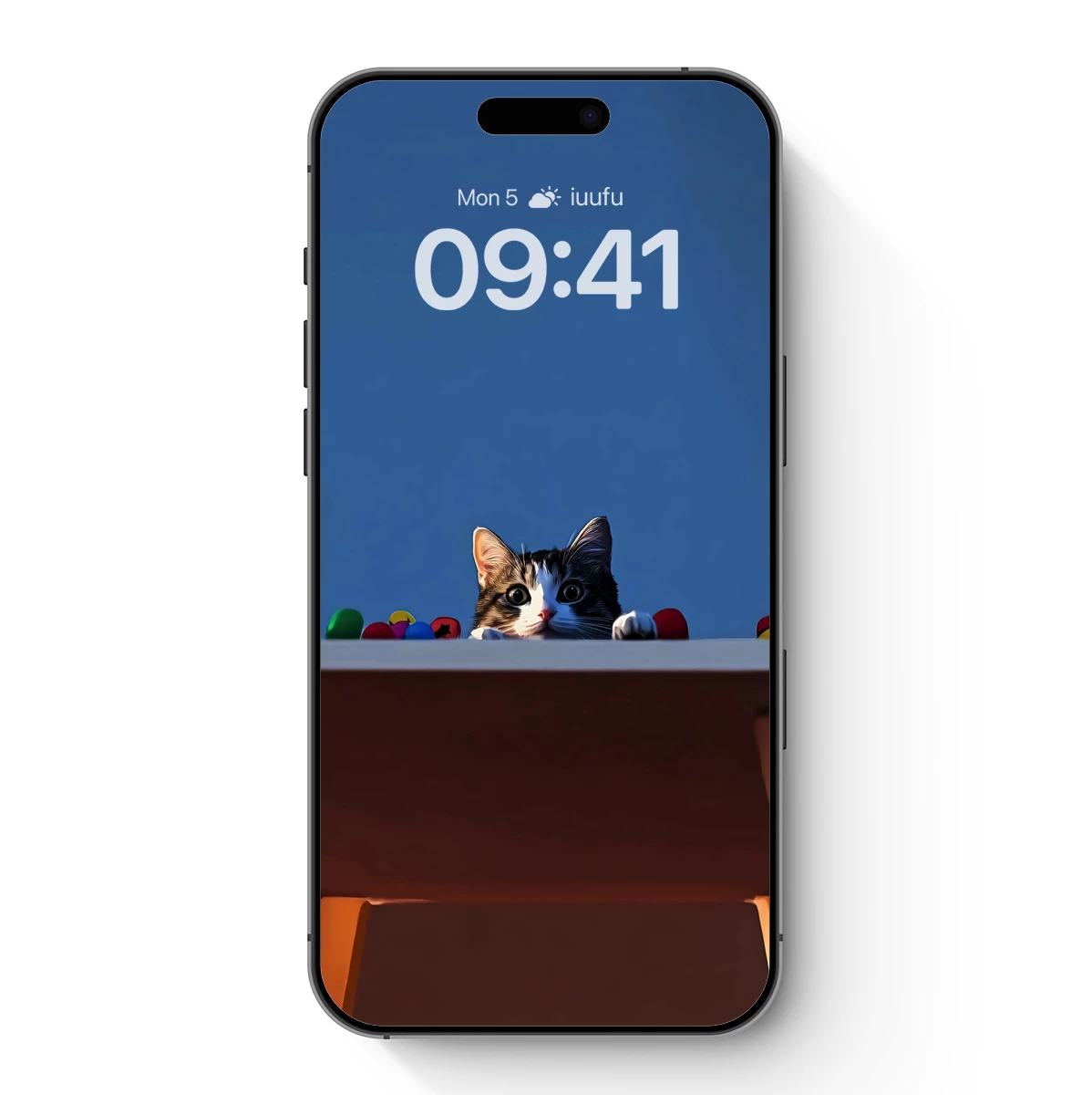 Curious Kitten Peeking Over Edge