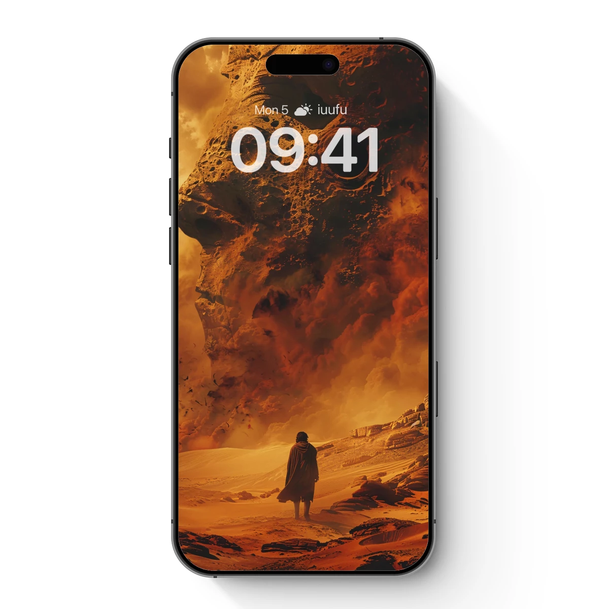 Desert Sentinel: Colossal Face in the Sandstorm