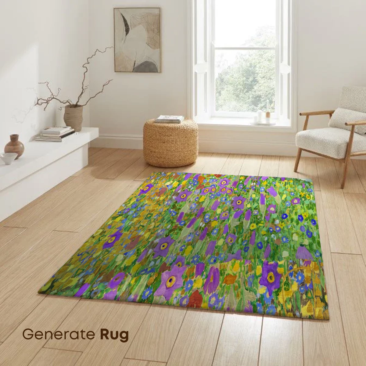 Garden of Purple Dreams: Klimt-Inspired Floral Symphony - Image 6
