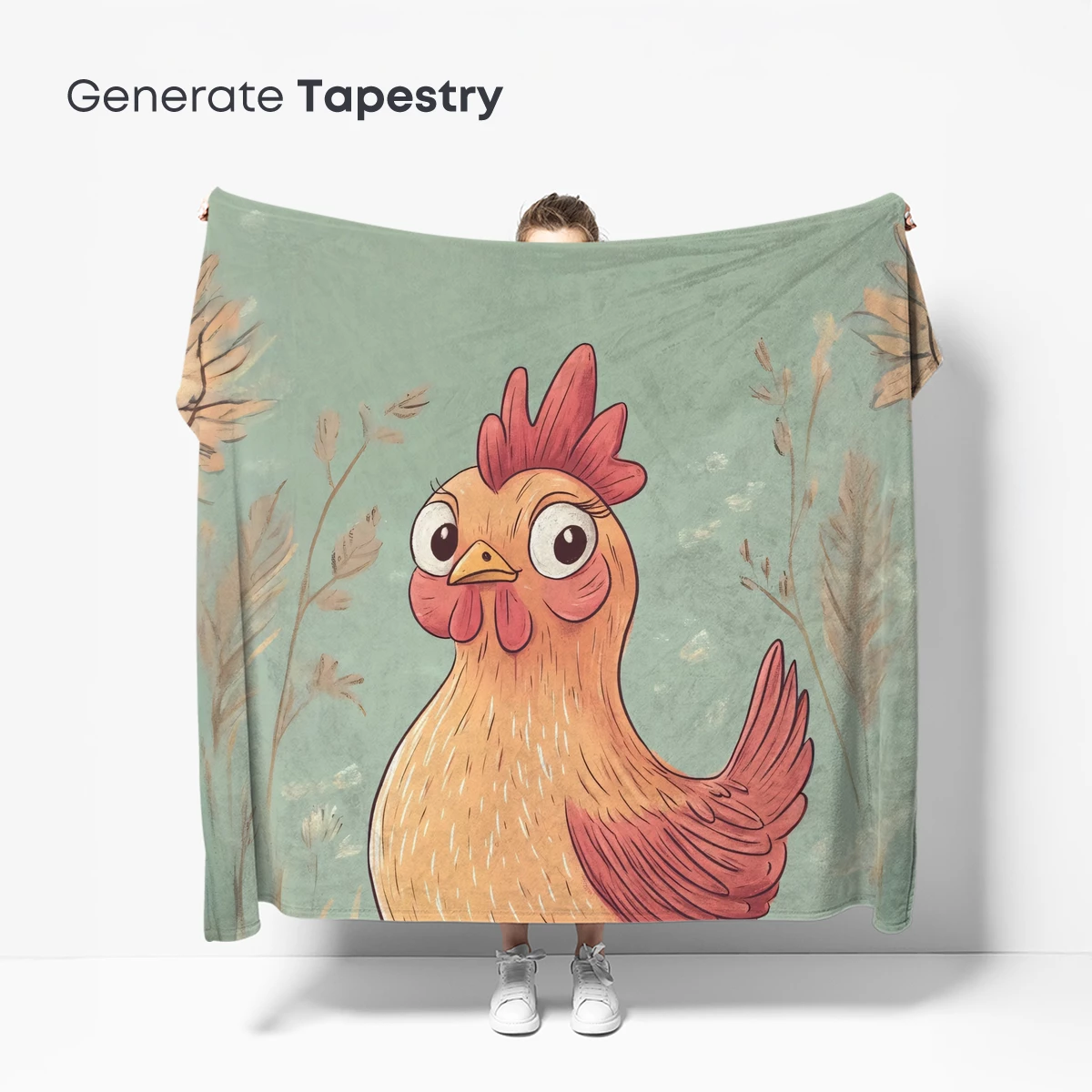 Charming Rooster in Whimsical Meadow - Image 5