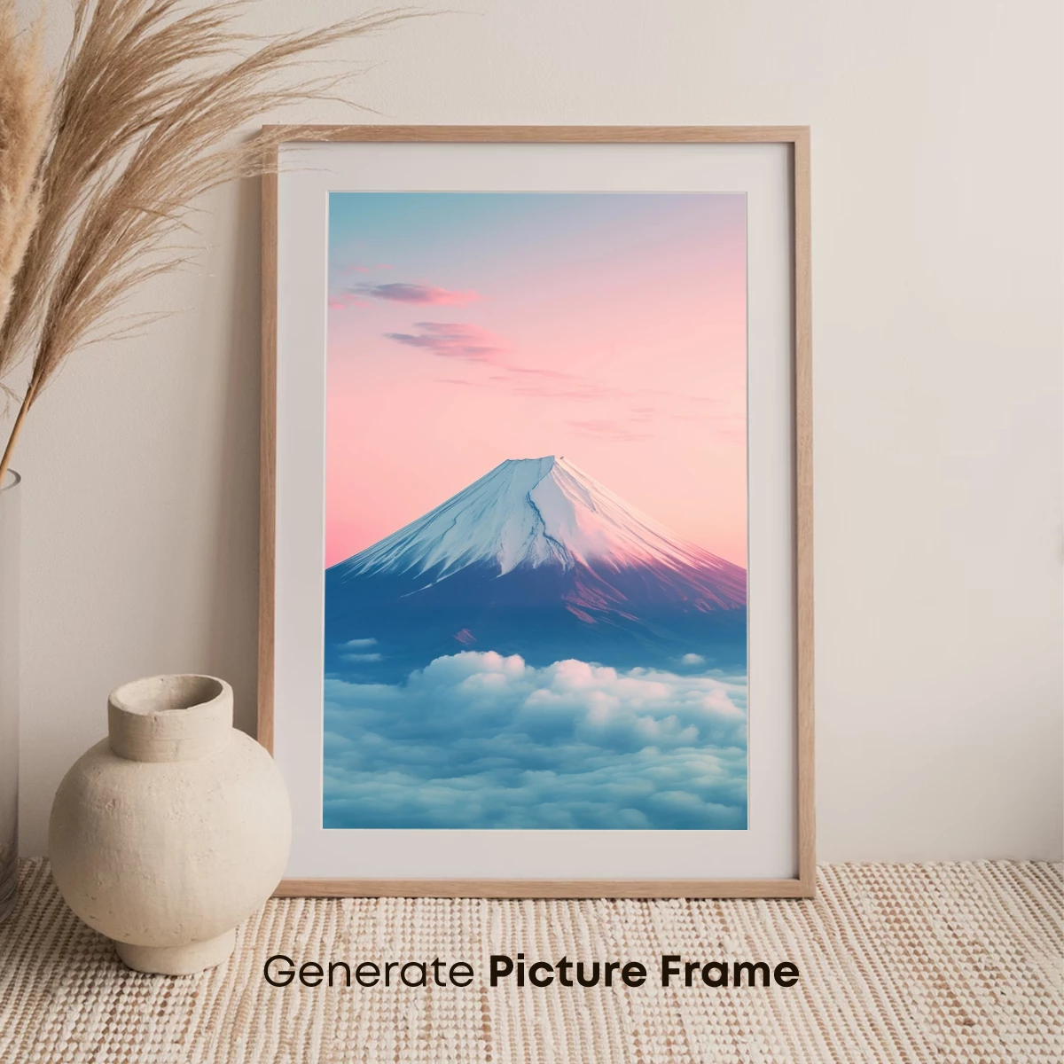Fuji's Dreamy Dawn: Clouds and Pink Skies - Image 7