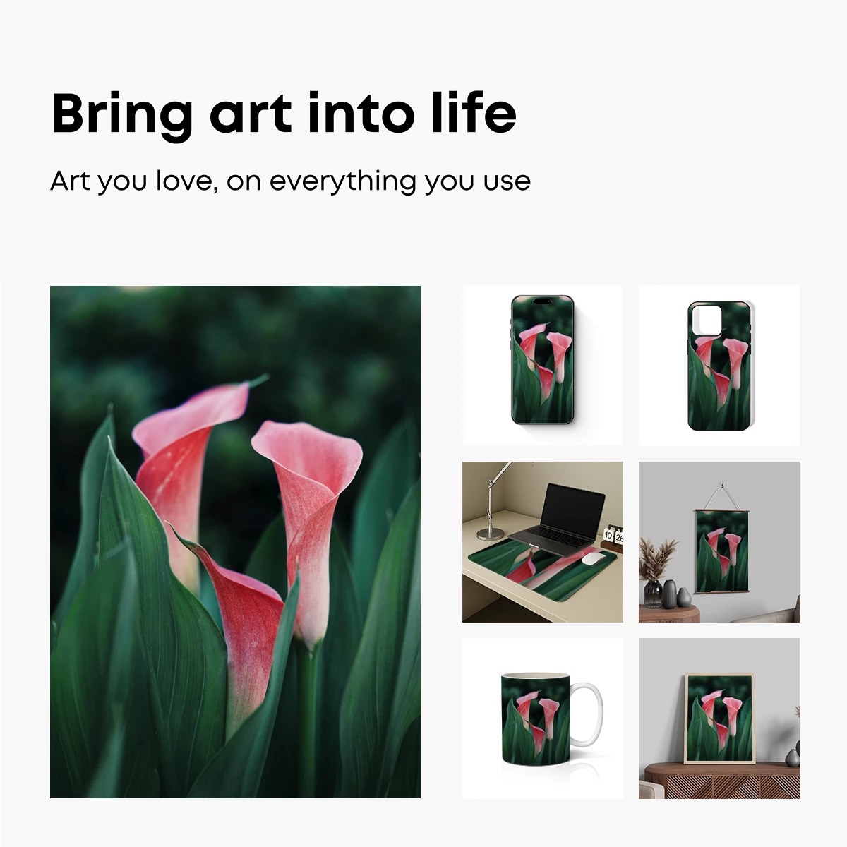 Blush Calla Lilies in Verdant Embrace - Image 2