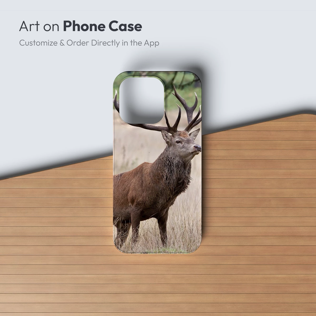 Majestic Stag in Golden Grassland - Image 2
