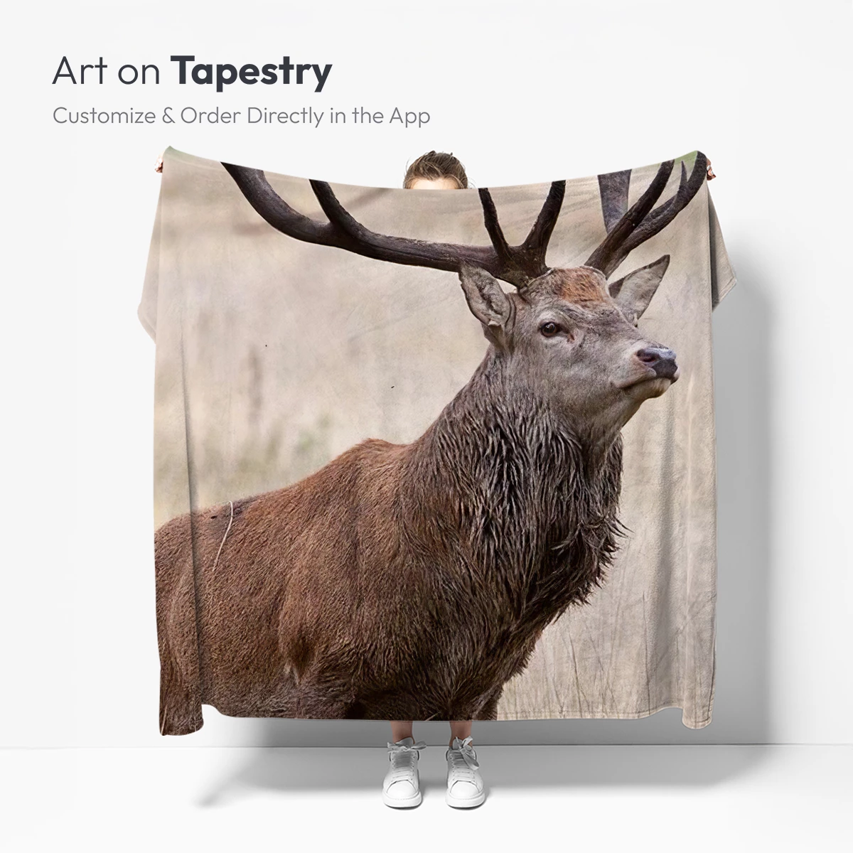 Majestic Stag in Golden Grassland - Image 4