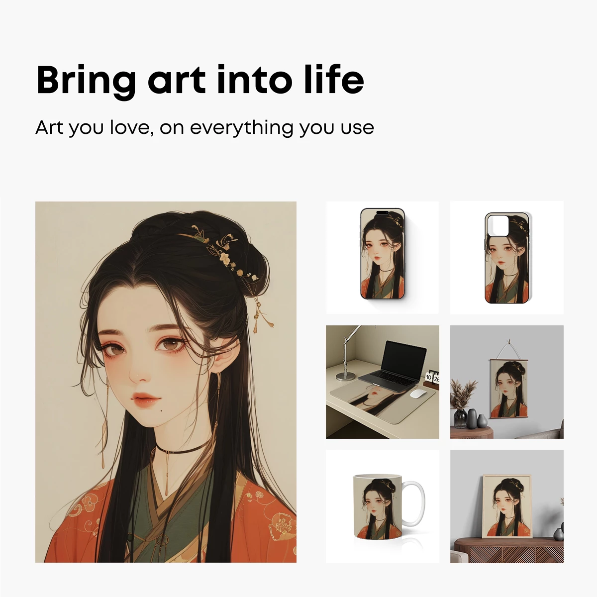 Elegant Hanfu Portrait: Timeless Beauty in Vermilion and Jade - Image 2