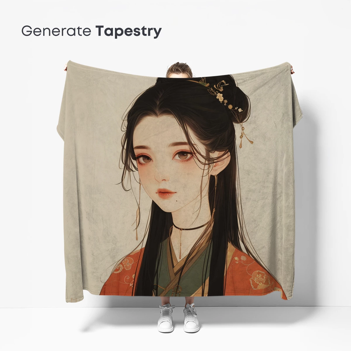 Elegant Hanfu Portrait: Timeless Beauty in Vermilion and Jade - Image 5