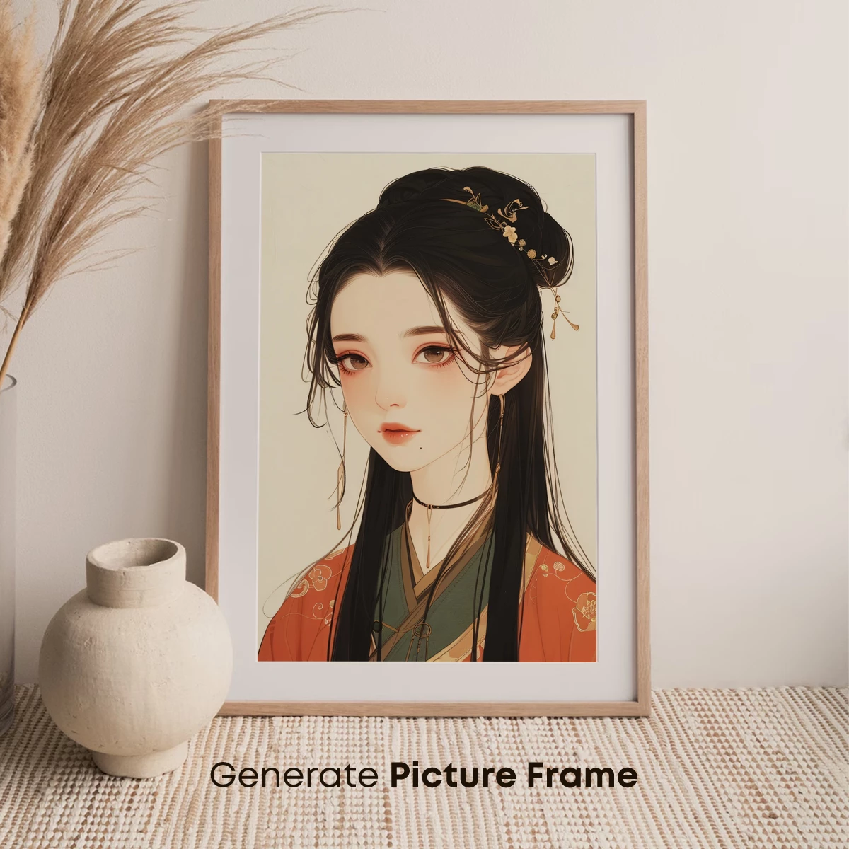 Elegant Hanfu Portrait: Timeless Beauty in Vermilion and Jade - Image 7