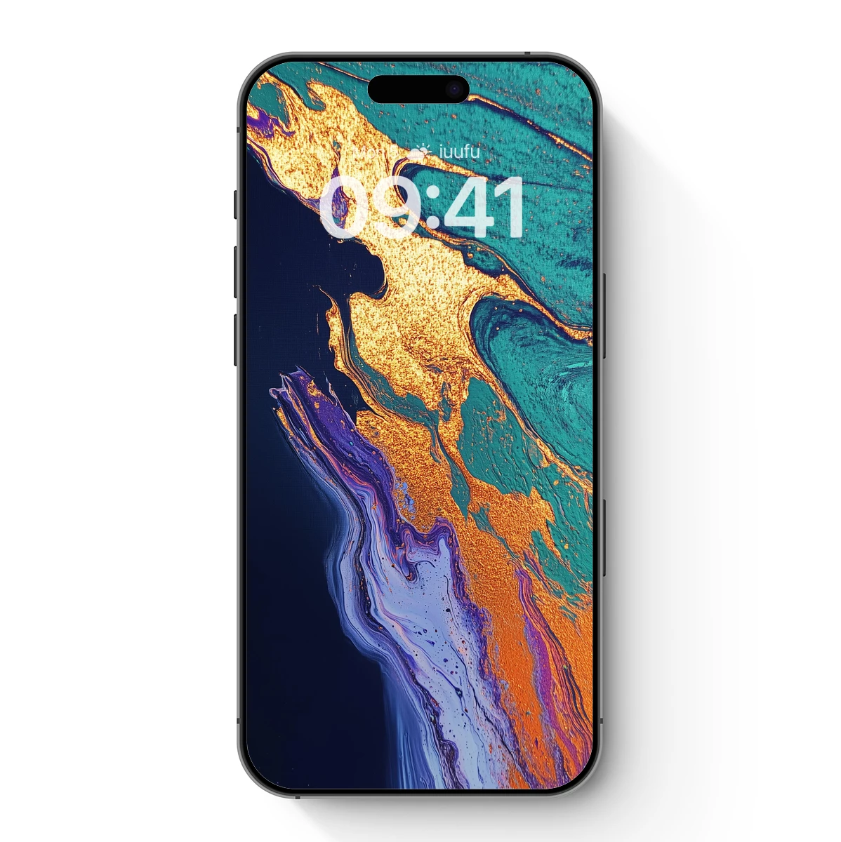 Golden Turquoise Fusion: Abstract Fluid Art