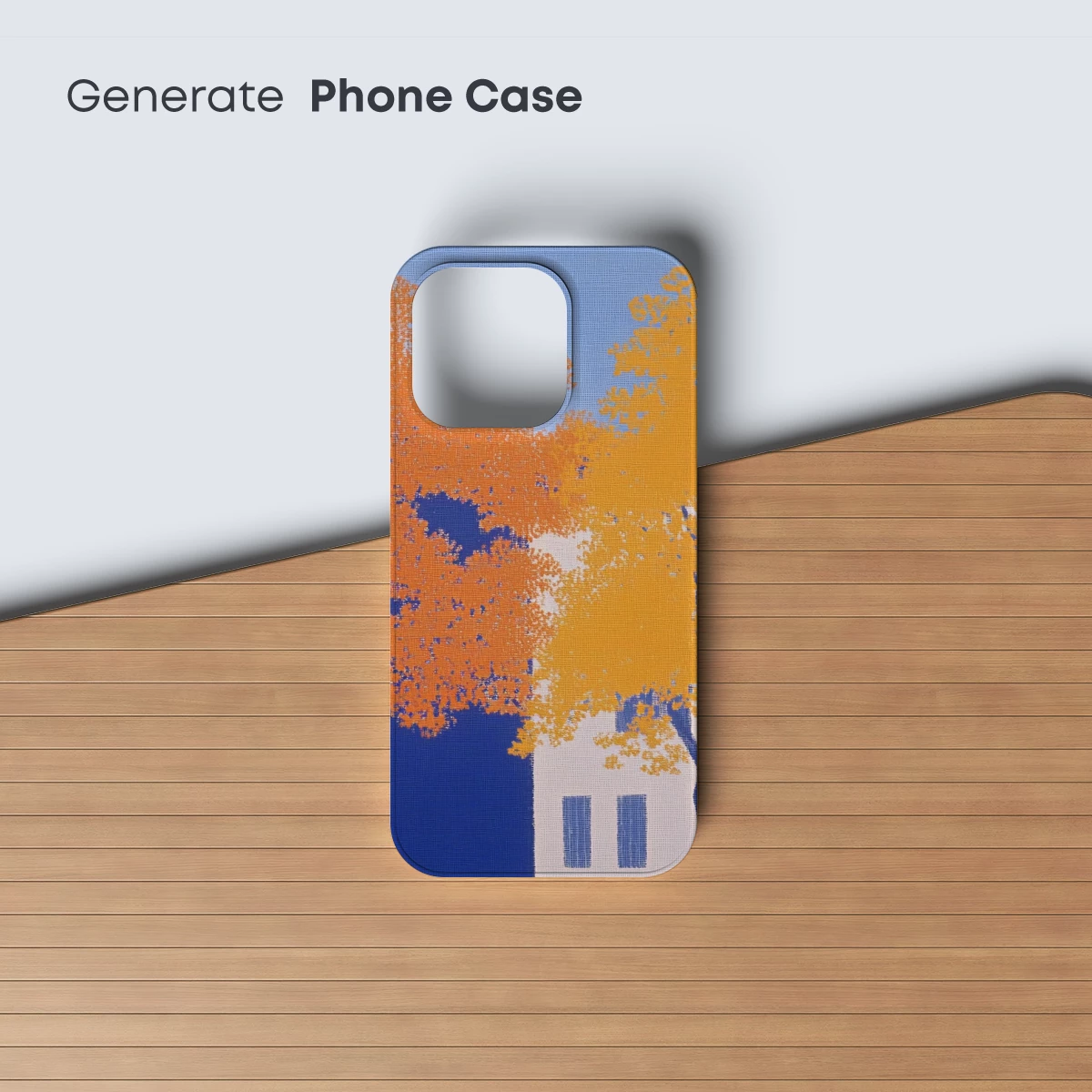 Autumnal Harmony: Bold Trees & Serene House - Image 3