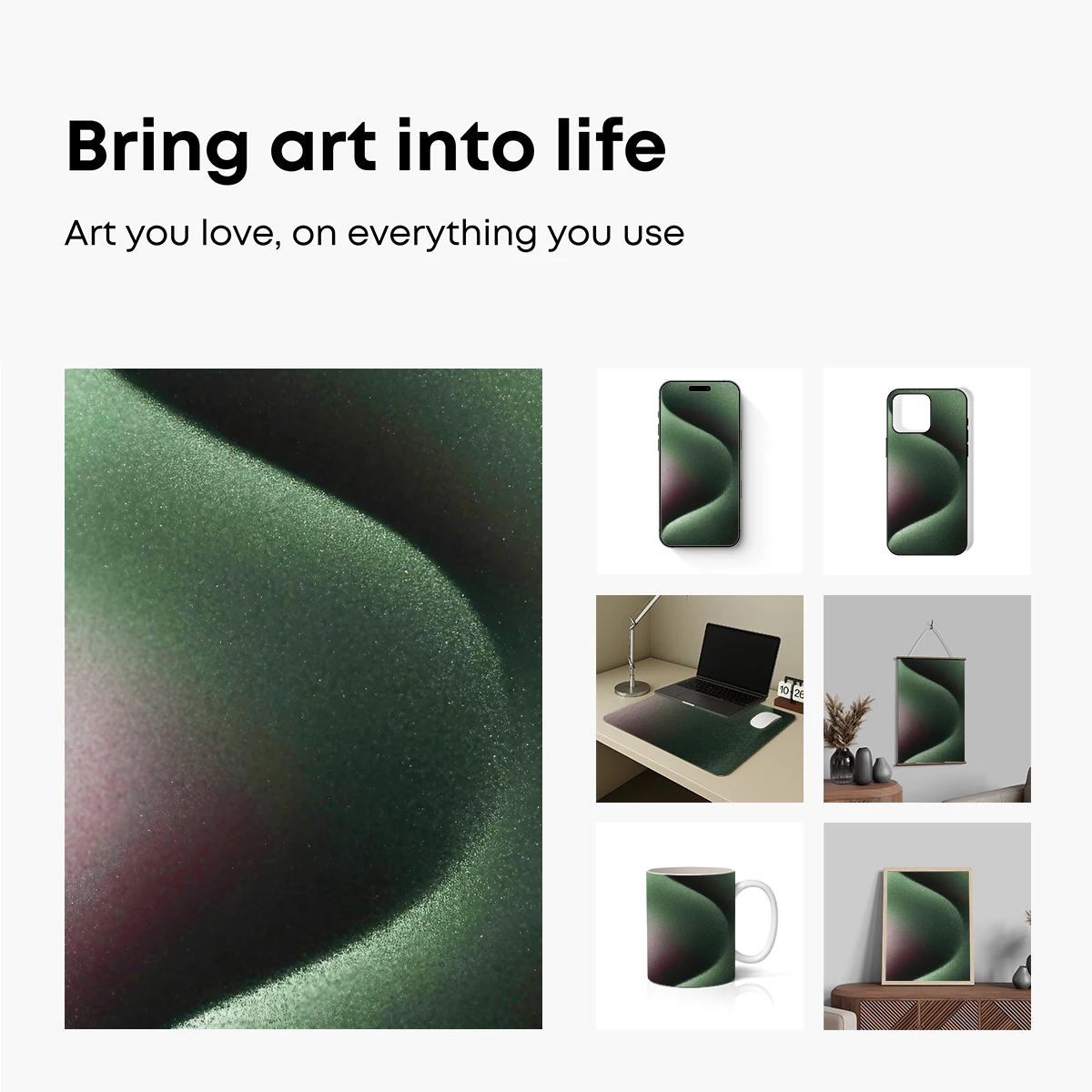 Ethereal Green Waves: A Textured Odyssey - Image 2