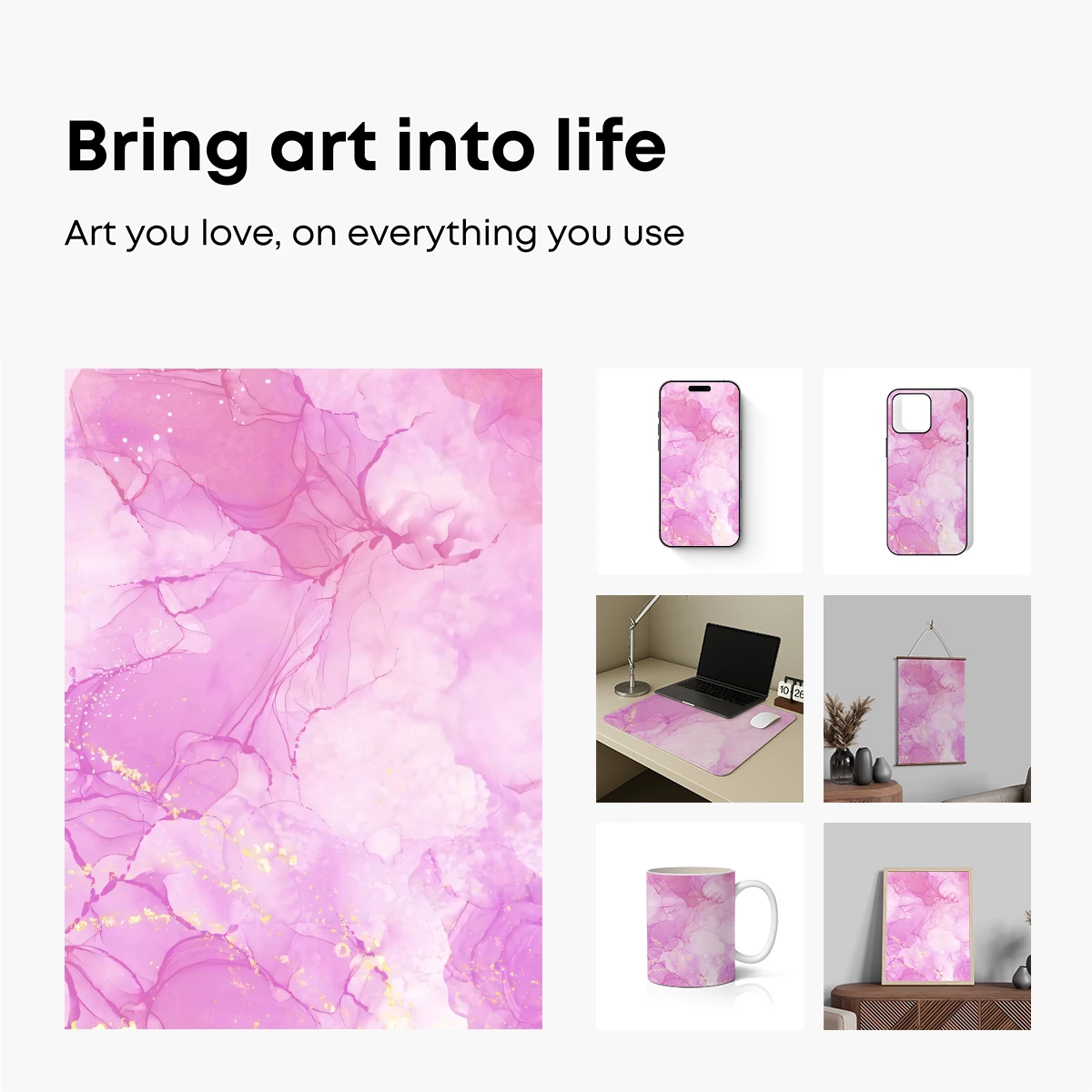 Ethereal Pink Marble Veins - Image 2