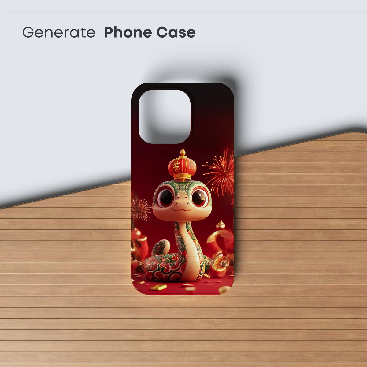 Charming Lunar Snake: Festive Folk Art Fusion - Image 3