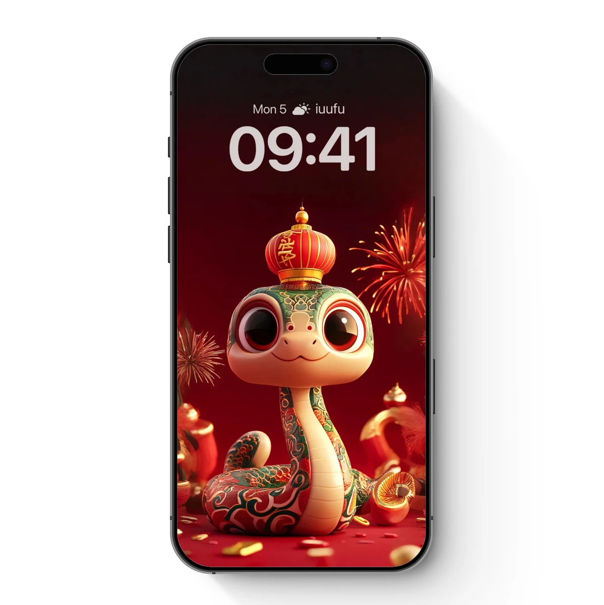 Charming Lunar Snake: Festive Folk Art Fusion