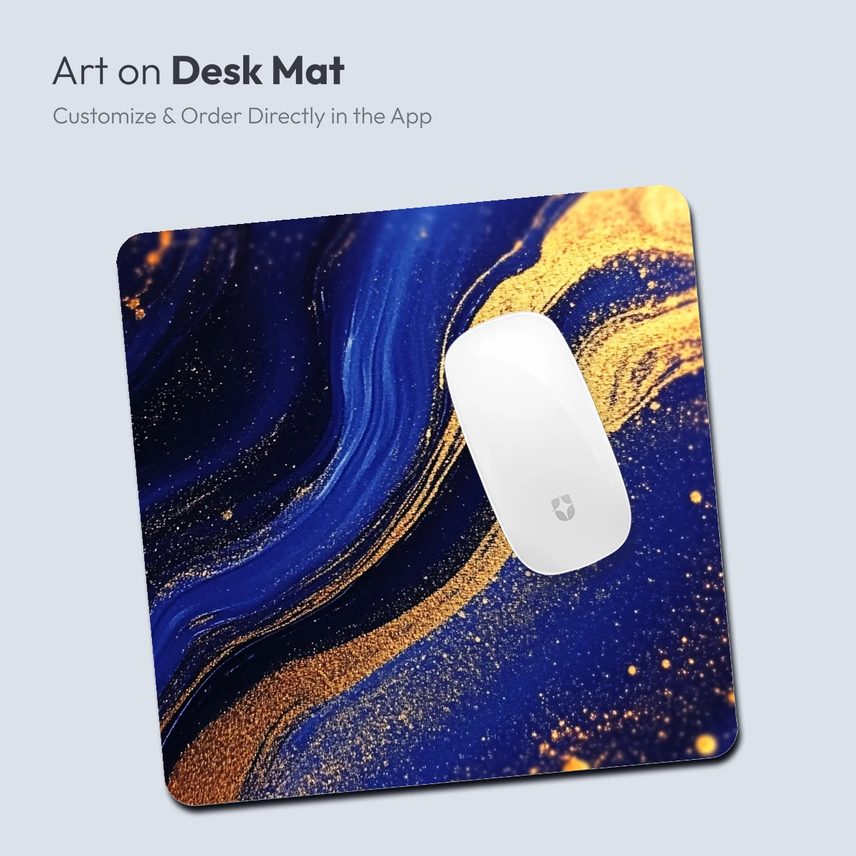 Golden Swirls in Midnight Blue: Abstract Elegance - Image 4