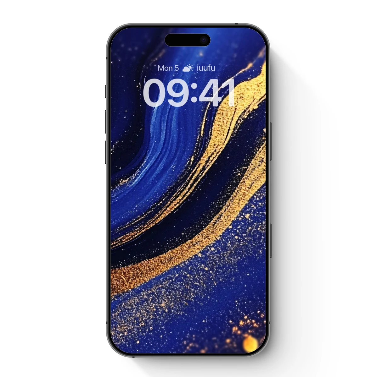 Golden Swirls in Midnight Blue: Abstract Elegance