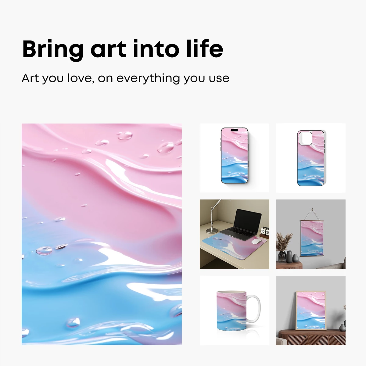 Fluid Harmony: Pink and Blue Elegance