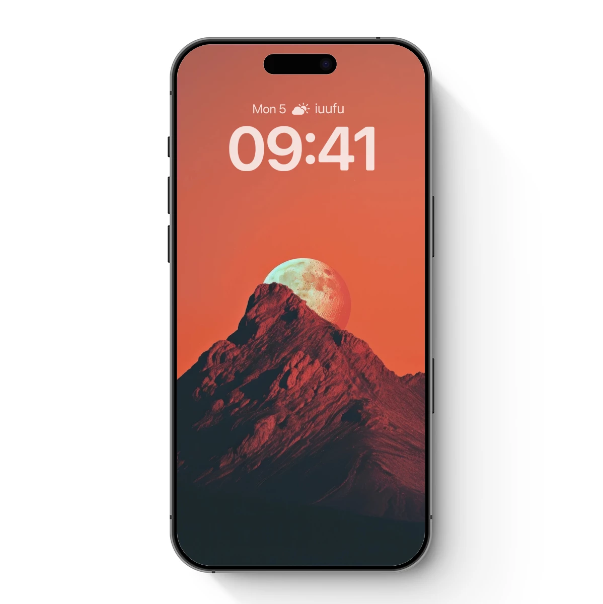 Crimson Moonrise Over Peaks