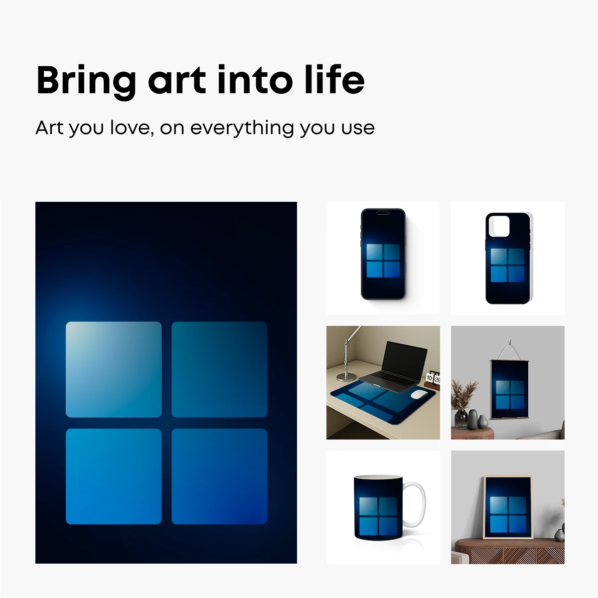 Blue Gradient Squares: Digital Minimalism - Image 2