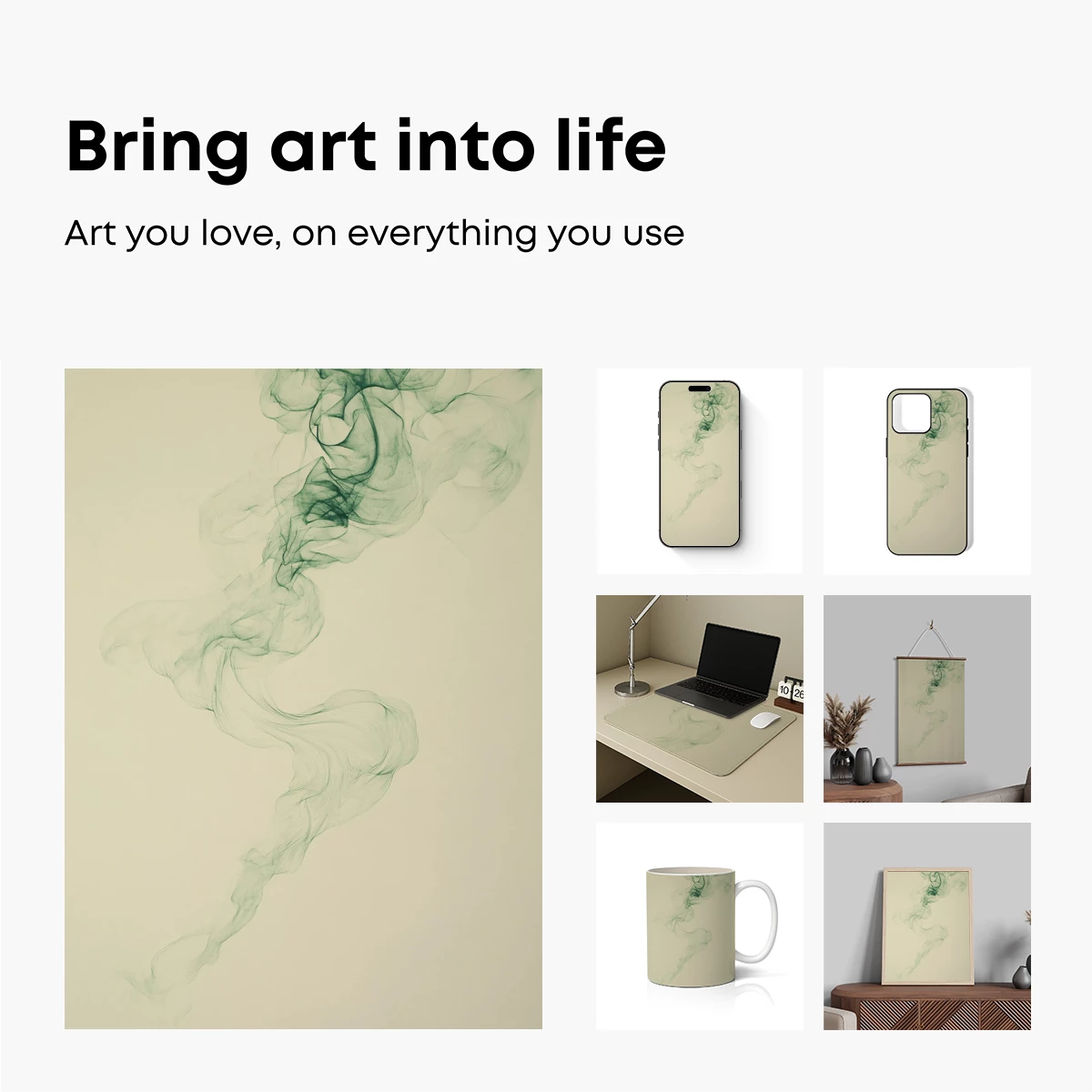 Ethereal Smoke Dance: Abstract Flow in Sepia Tones - Image 2