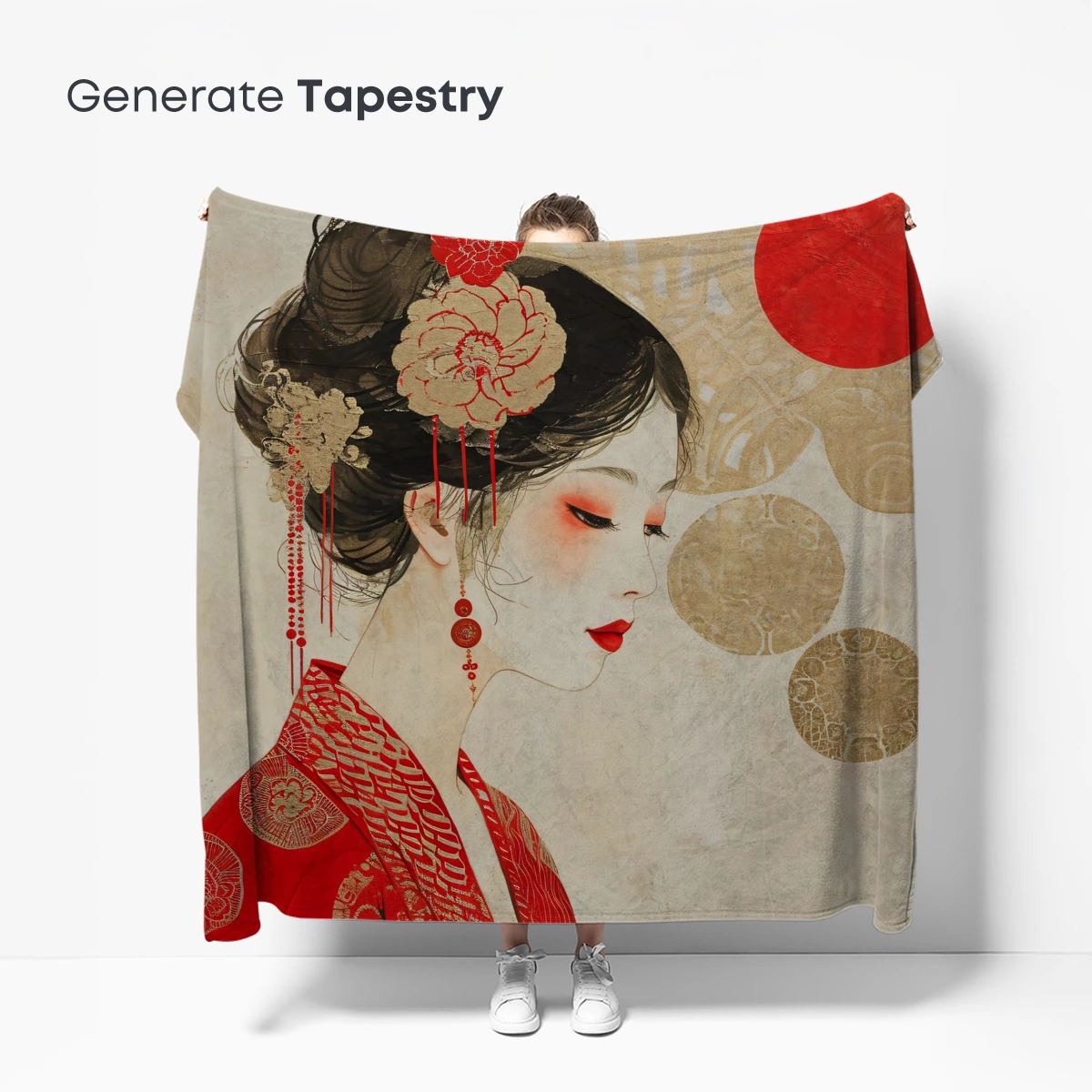 Elegant Geisha in Red: A Fusion of Tradition and Artistry - Image 5