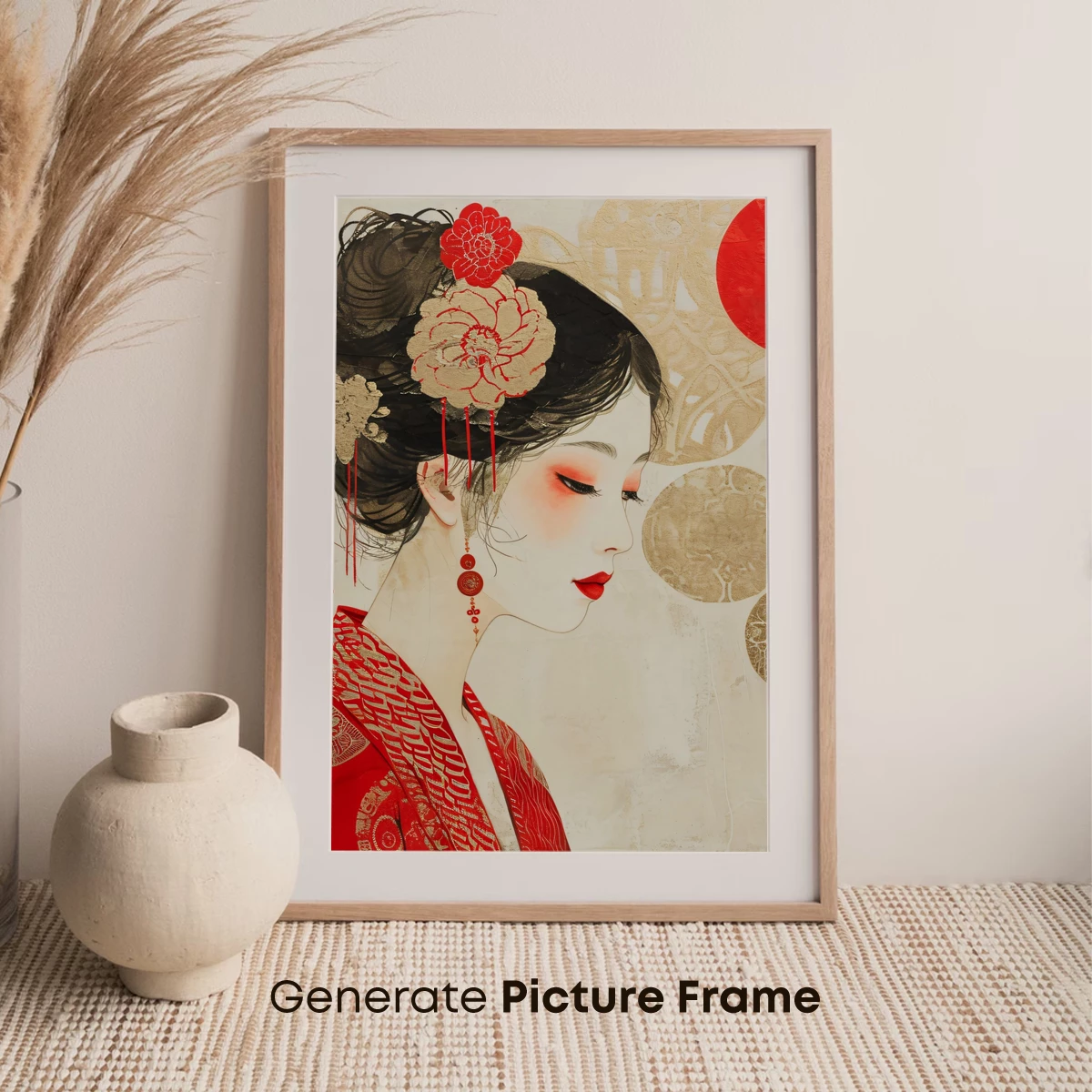 Elegant Geisha in Red: A Fusion of Tradition and Artistry - Image 7