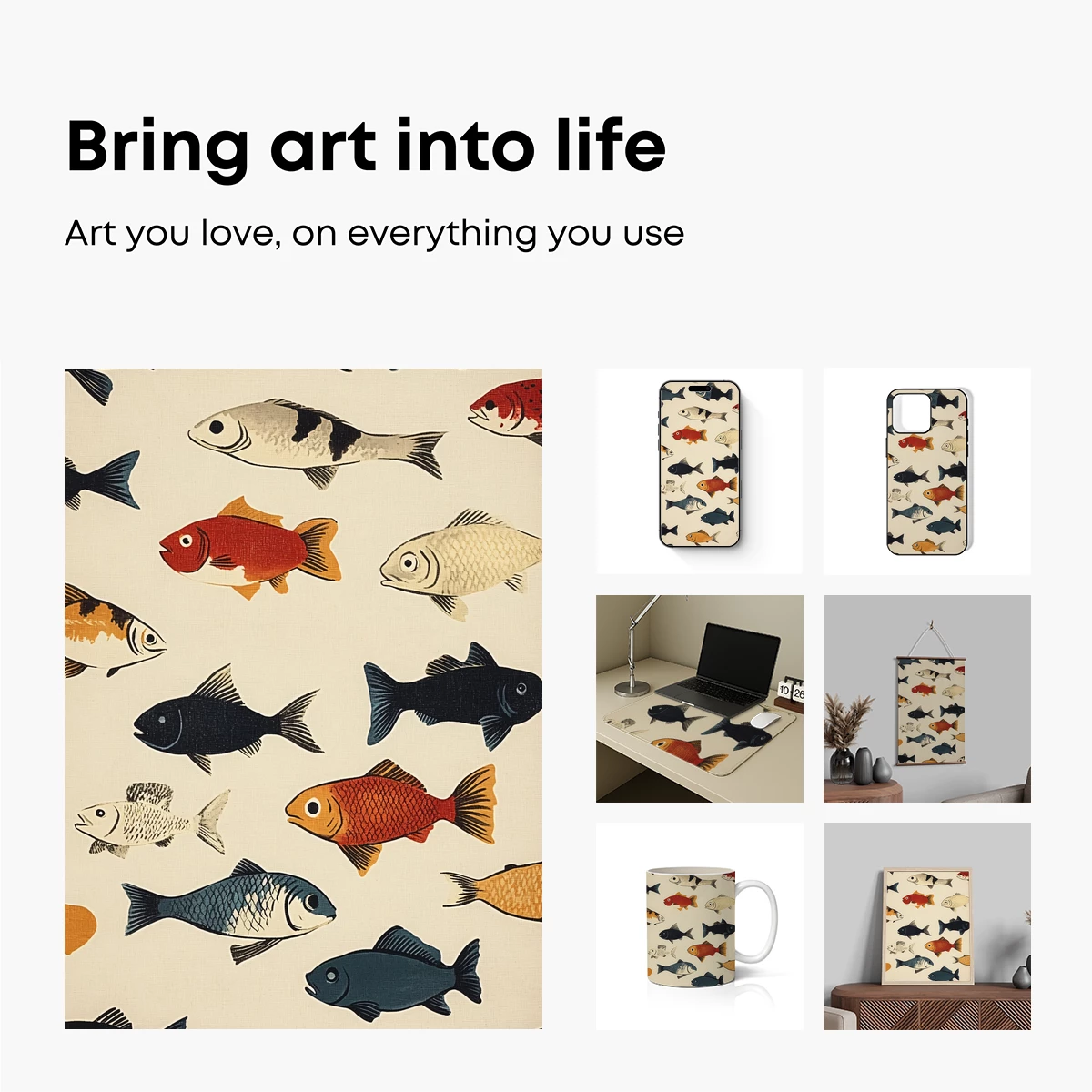 Aquatic Symphony: Colorful Fish Illustration - Image 2