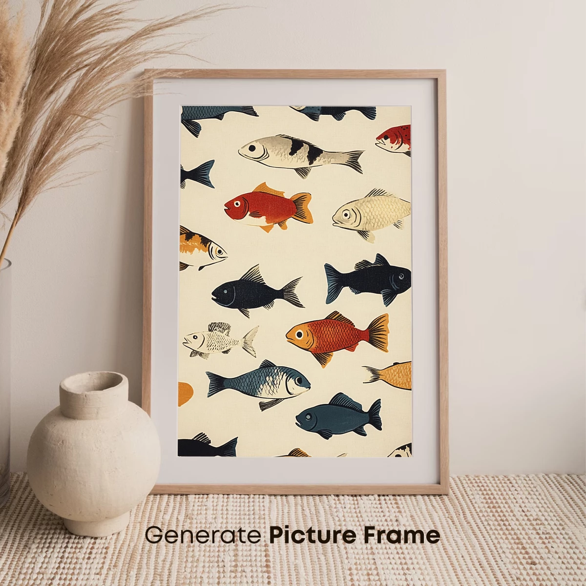 Aquatic Symphony: Colorful Fish Illustration - Image 7