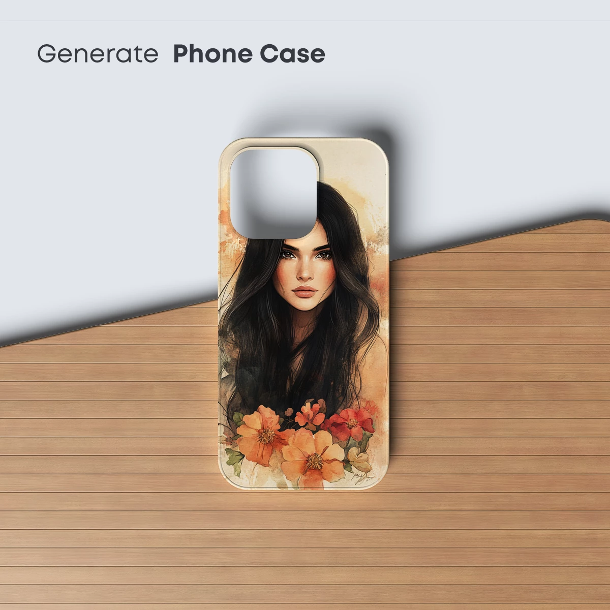 Ethereal Floral Portrait: Watercolor Elegance - Image 3