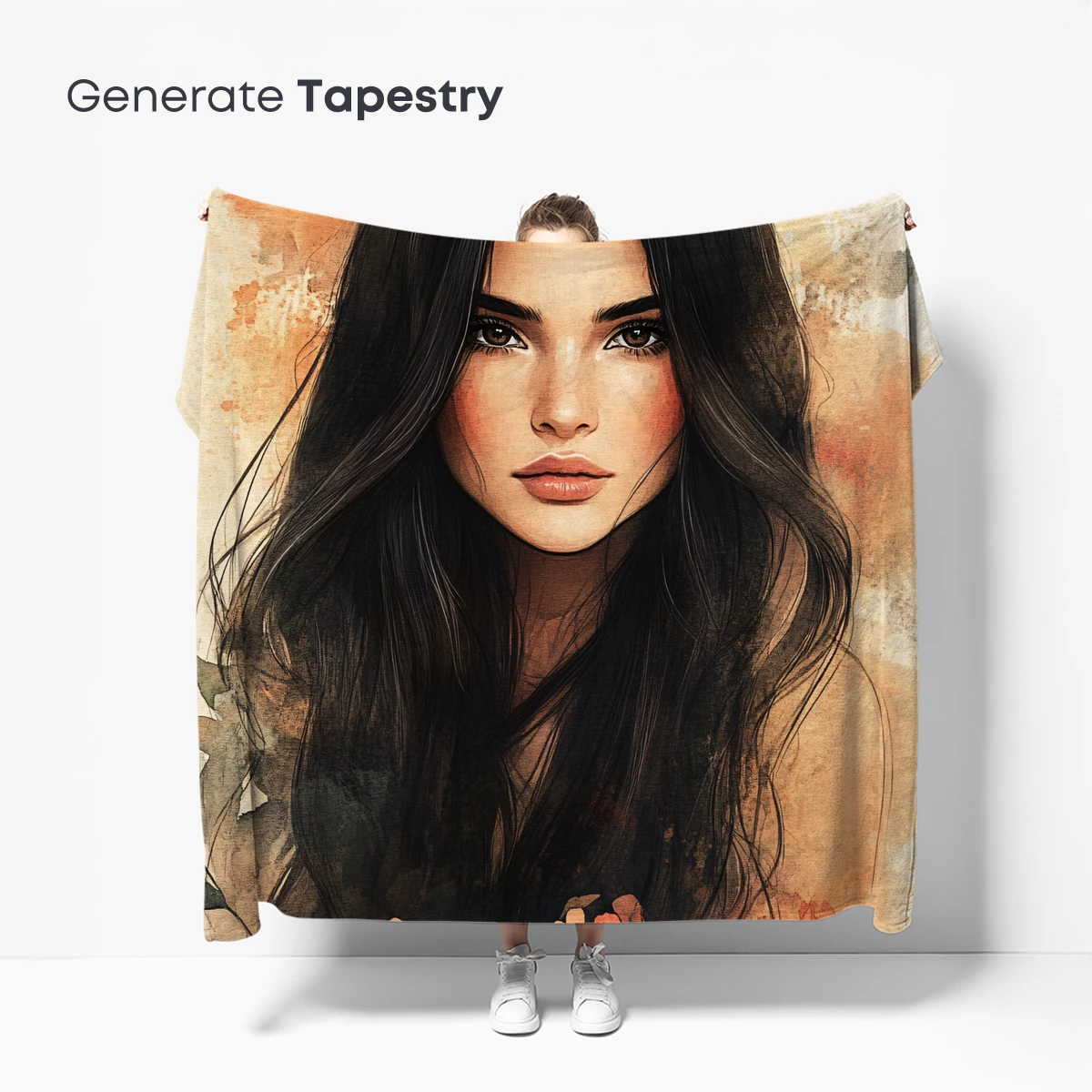 Ethereal Floral Portrait: Watercolor Elegance - Image 5