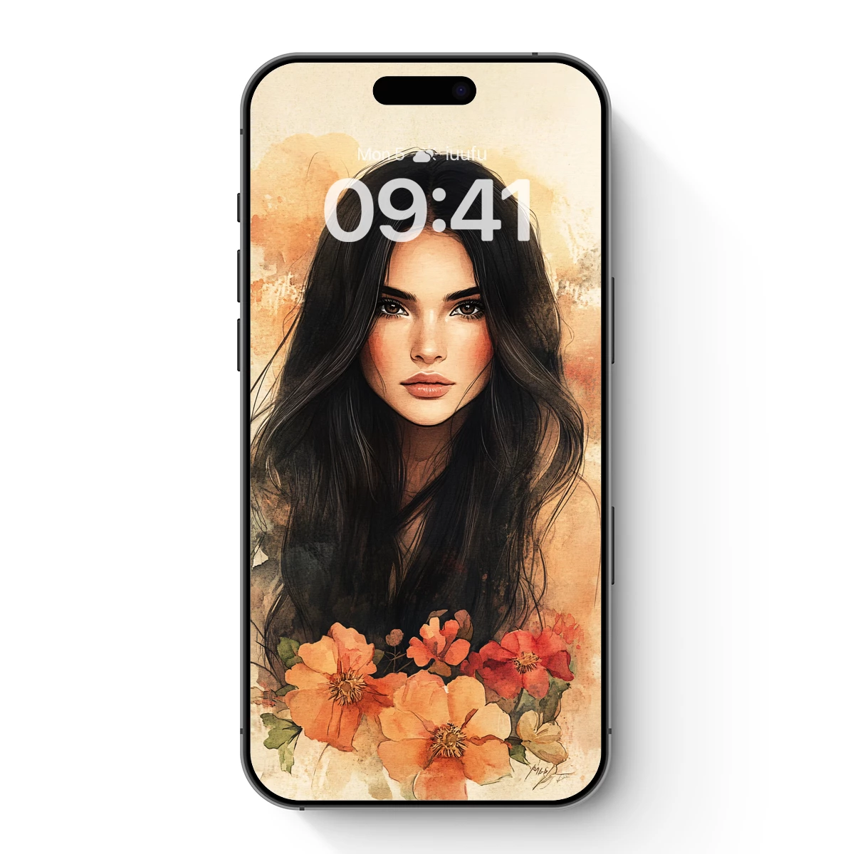 Ethereal Floral Portrait: Watercolor Elegance