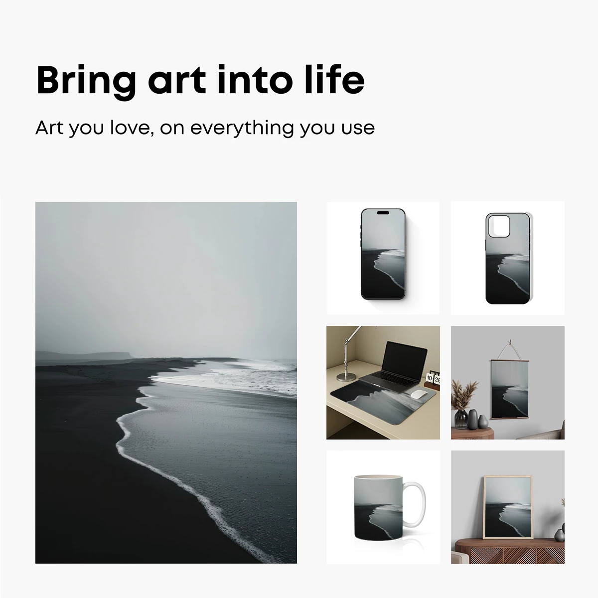 Eternal Black Sands: Misty Coastal Serenity - Image 2