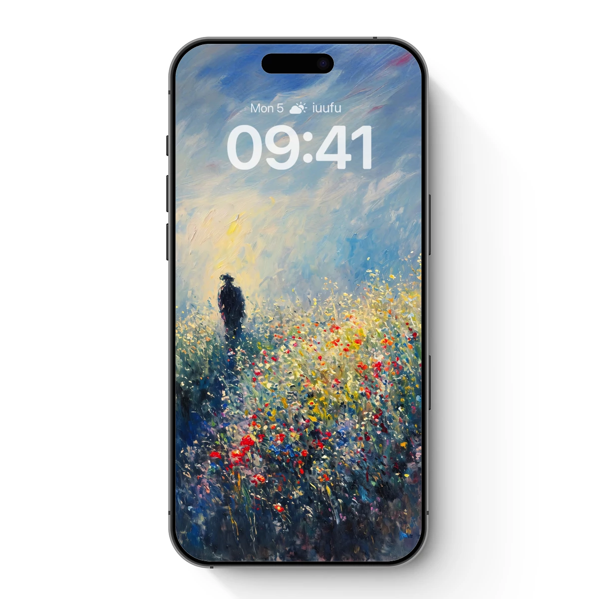 Solitary Wanderer in a Floral Symphony