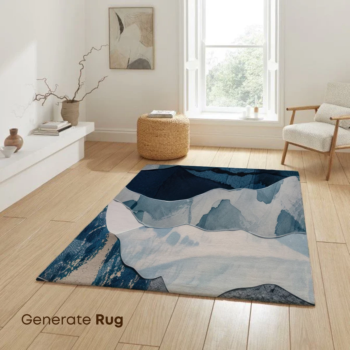 Abstract Mountain Layers: Blue Serenity - Image 6